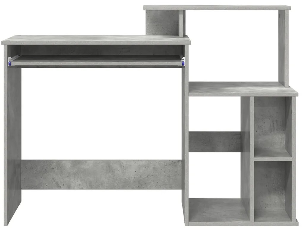 Tárolós Asztal Beton Szürke 120.5x44x88.5 cm Mérnöki Fa