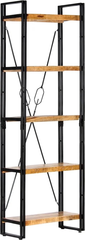 vidaXL 5 szintes tömör mangófa könyvespolc 60 x 30 x 180 cm