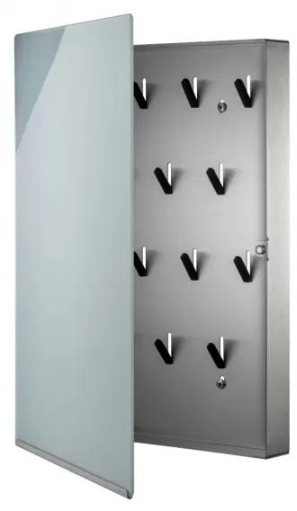 Velio kulcstartó szekrény üvegmágneses ajtóval L szürke
