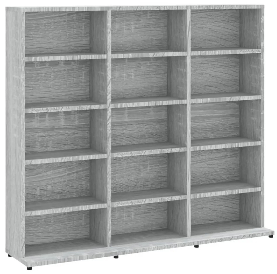 szürke sonoma színű szerelt fa CD-szekrény 100 x 23 x 89,5 cm