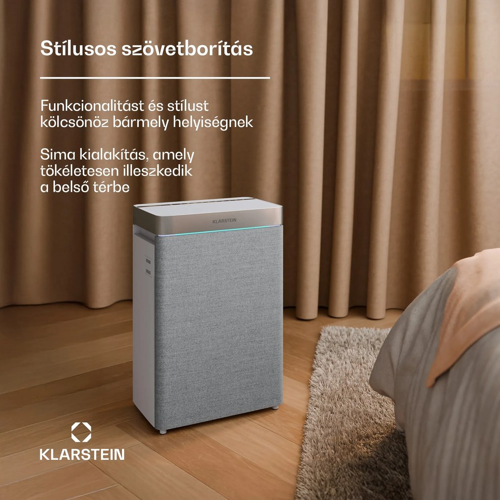 Klarstein AireLux Smart, légtisztító és párásító 2 az 1-ben, CADR 400 m³/h, szürke