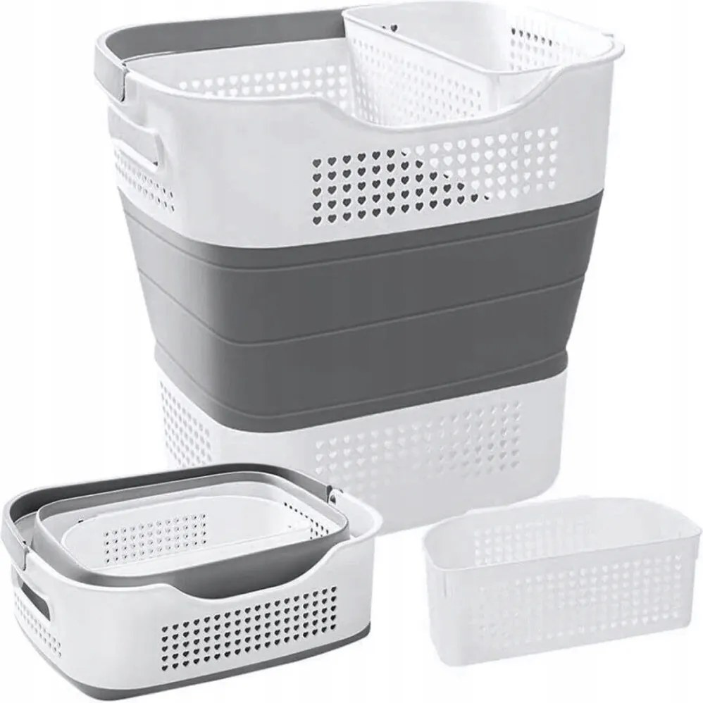 Szennyestartó kosár 35L Szilikon tál Összecsukható Nagy Szellőző fogantyúk