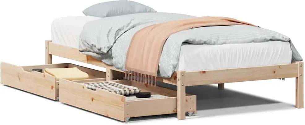vidaXL tömör fenyőfa ágy matrac nélkül 100 x 200 cm
