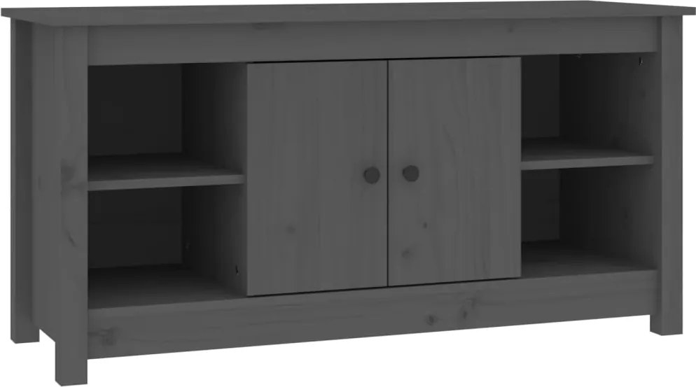vidaXL szürke tömör fenyőfa TV-szekrény 103 x 36,5 x 52 cm
