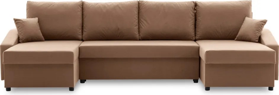 Sparta Plus sarokkanapé, szövet anyag, univerzális oldal, barna