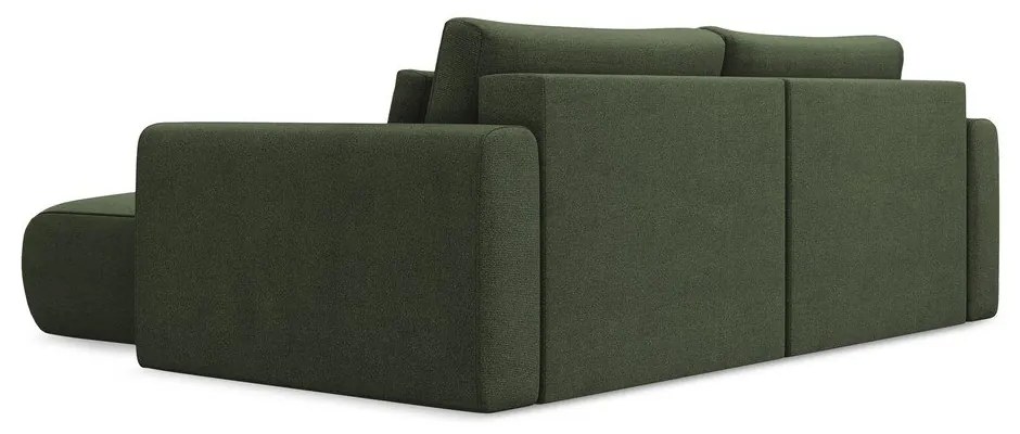 Khaki kinyitható-tárolóhelyes sarokkanapé (jobb oldali-heverő résszel) Kapua – Makamii