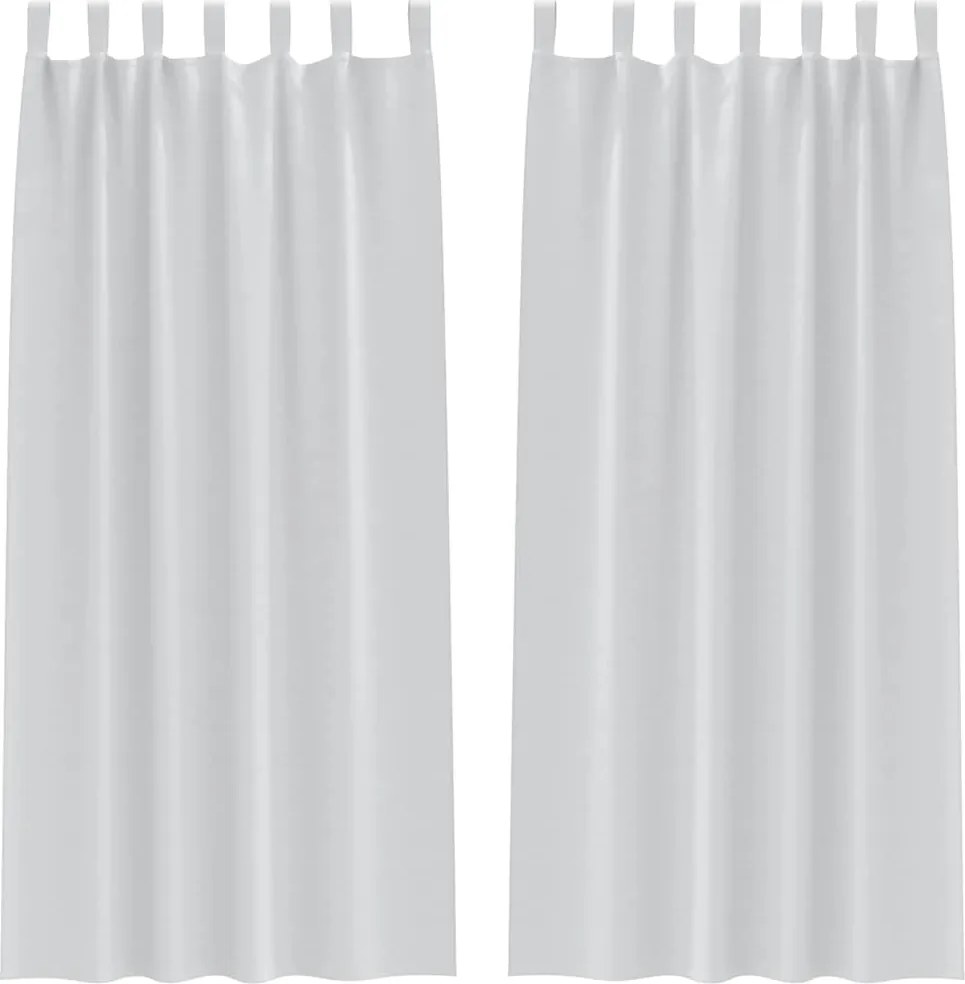 vidaXL Fekete Függöny Gyűrűkkel 2 pcs Halvány szürke 245 x 140 cm