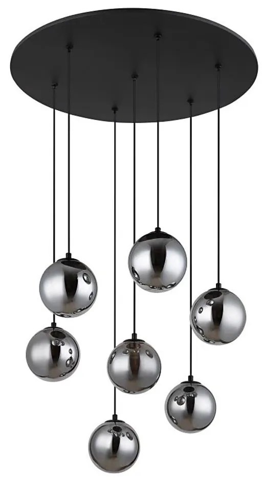 Globo 56133-7H - LED Csillár zsinóron RIHA 7xG9/3,5W/230V füstös/fekete