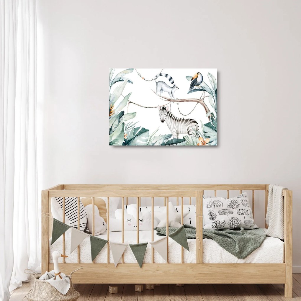 Kép - egzotikus állatok (üvegen) (70x50 cm)