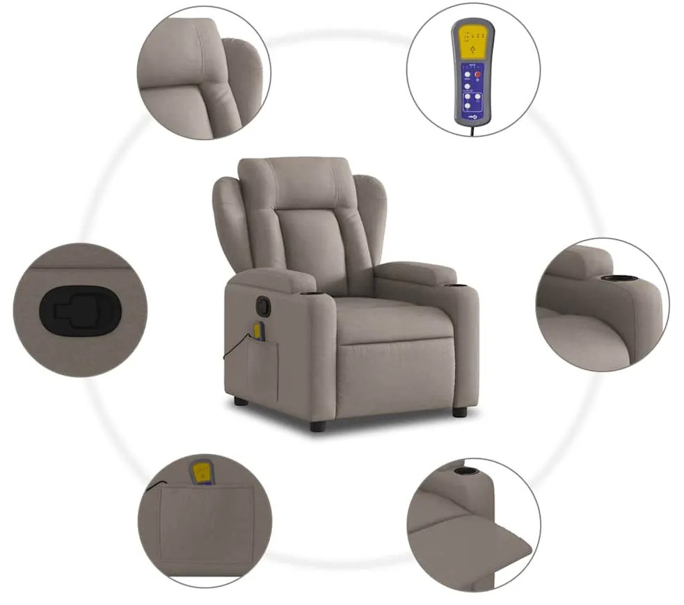 bézs szövet masszázsfotel