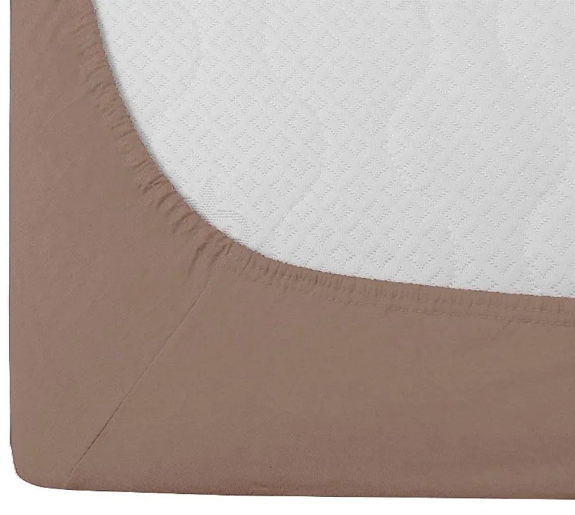 Jersey lepedő EXKLUZÍV világosbarna 200x220 cm, 100% pamut