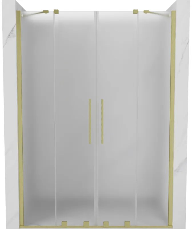 Mexen Velar Duo, tolózuhanyajtó nyitáshoz 150 cm, 8 mm-es matt üveg, arany matt, 871-150-000-32-55