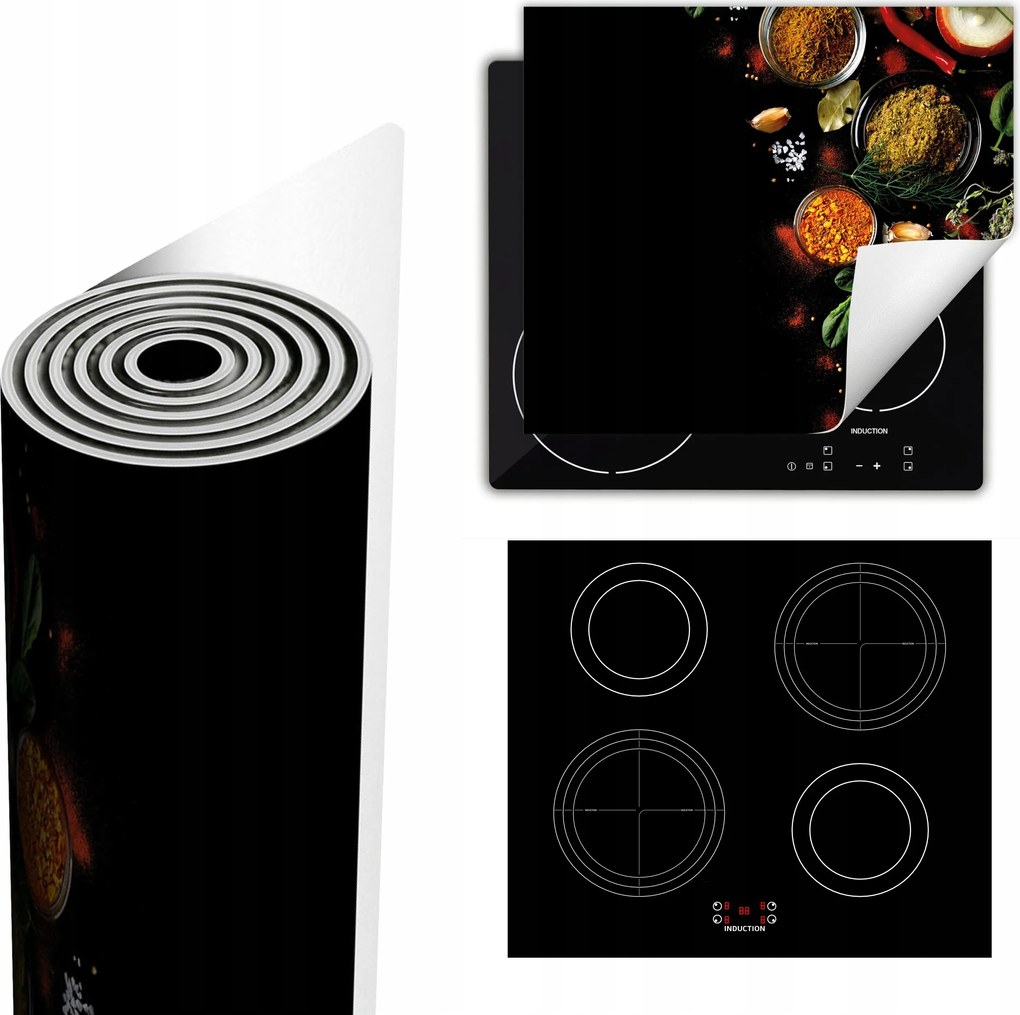 Tűzhelyvédő Szőnyeg Több Hely 60x52 fekete Fűszerek