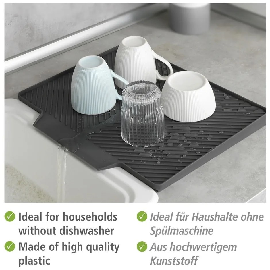 Neli sötétszürke edényszárító alátét, 34 x 40 cm - Wenko
