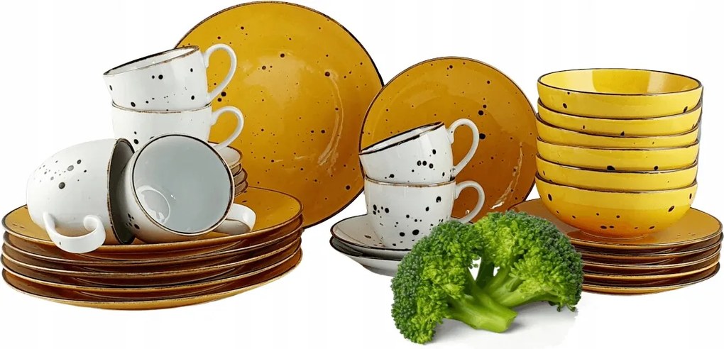 Cottage Yellow és White szett 6 személyes csészével 30 db-os Bogucice