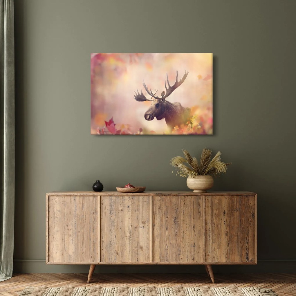 Kép - jávorszarvas az őszi levelekben (90x60 cm)