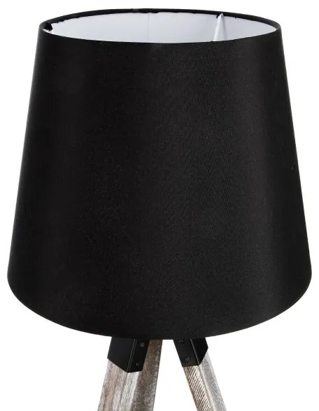Atmosphera - Asztali lámpa RUNO 1xE27/25W/230V fa/fekete