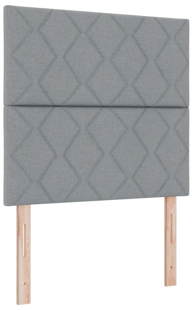 Boxspring Ágy Matraccal - Világosszürke, 100x200 cm, Szövet