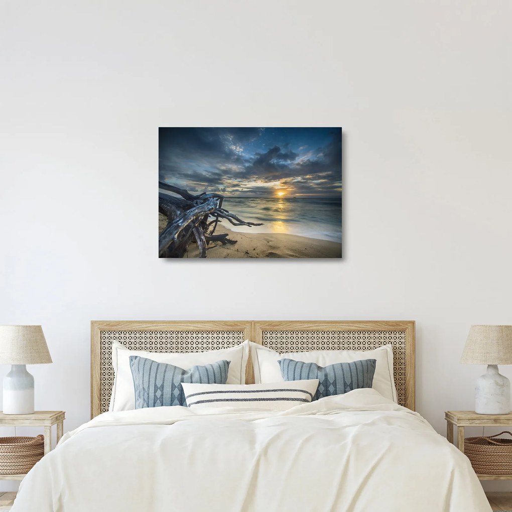 Tenger naplementekor képe (üvegen) (70x50 cm)