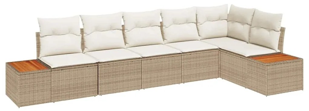 Kerti Kanapé Szett 6 pcs bézs és krémszínű 319 x 154 x 85 cm