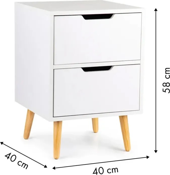 Éjjeliszekrény 2 fiókkal 40x40x30 cm FUR1809-2