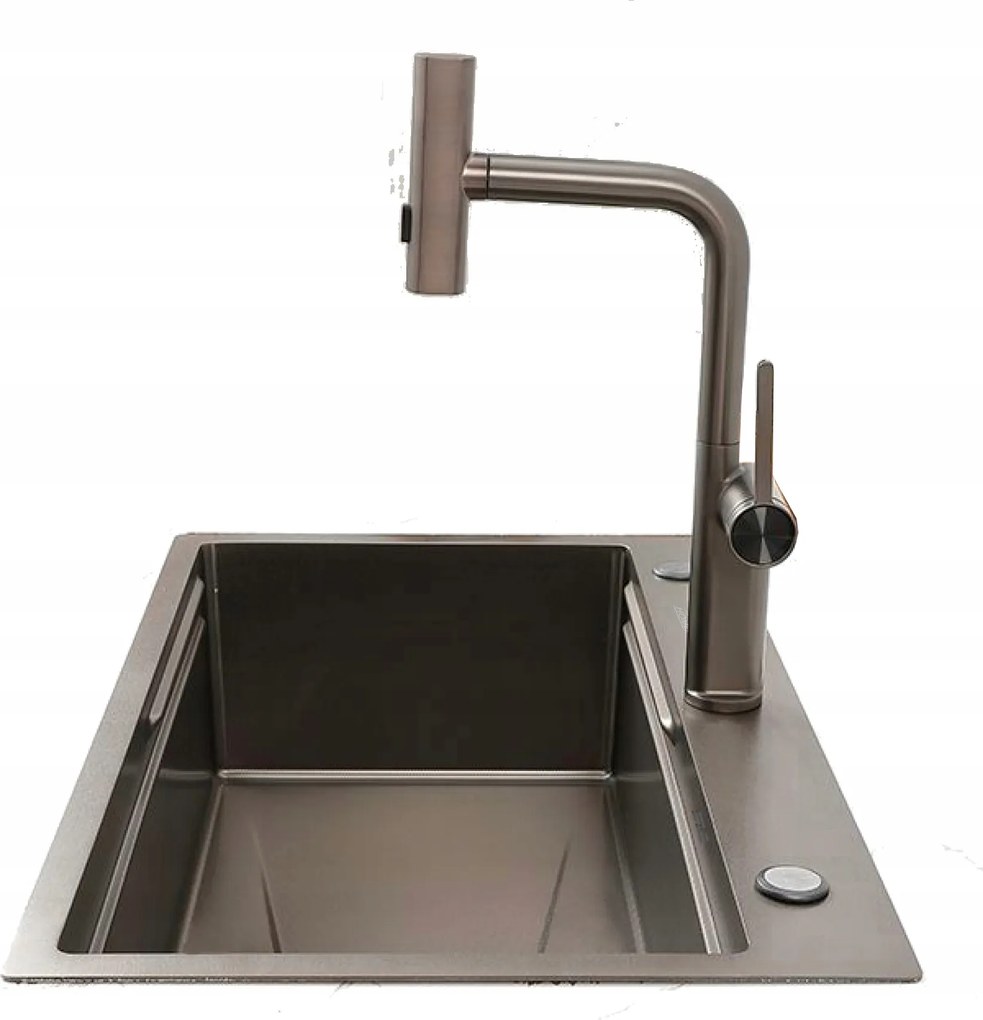 Sky Rain Grafit 7545 acél mosogató csaptelep esővízzel