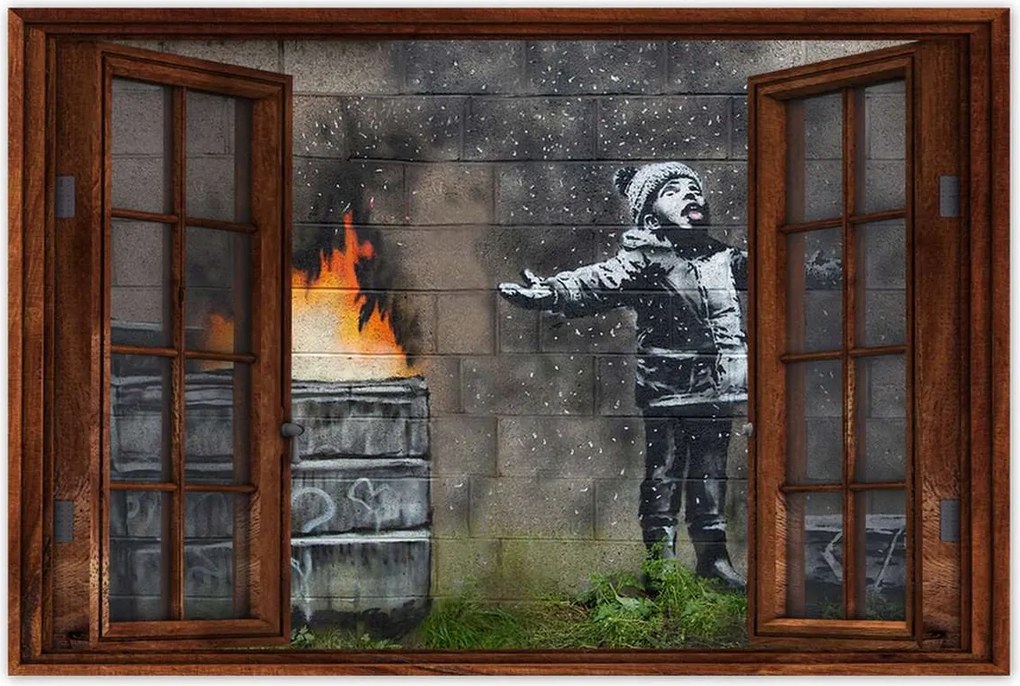 Poszter 60x40 Szmog hó Banksy Grafiti