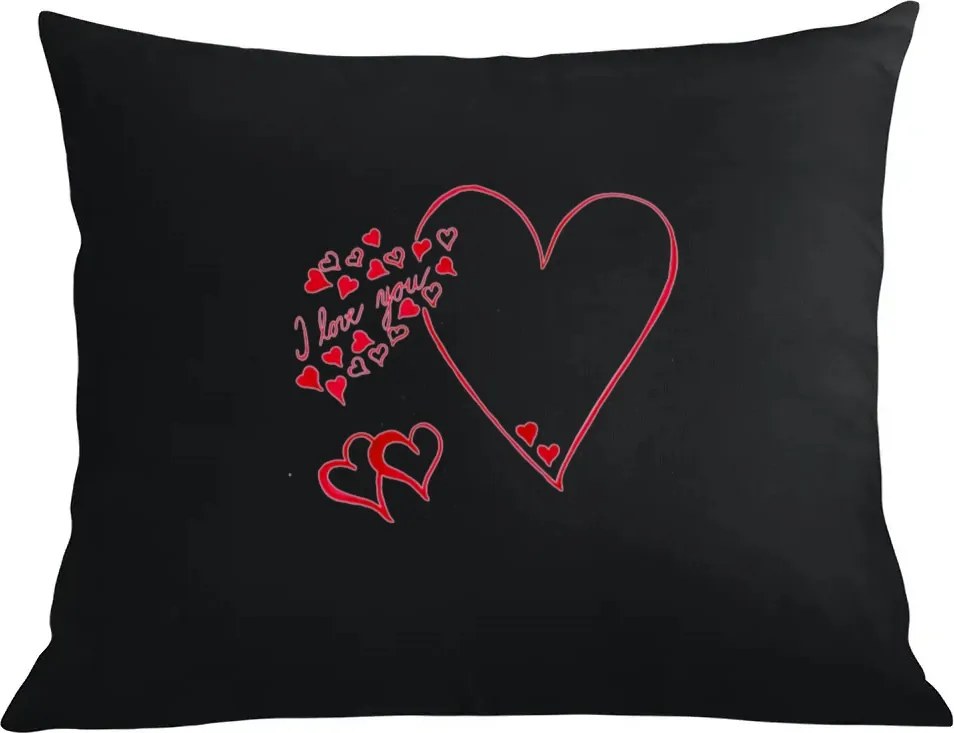 Párna párnahuzat Valentin Nap Szívek I love You
