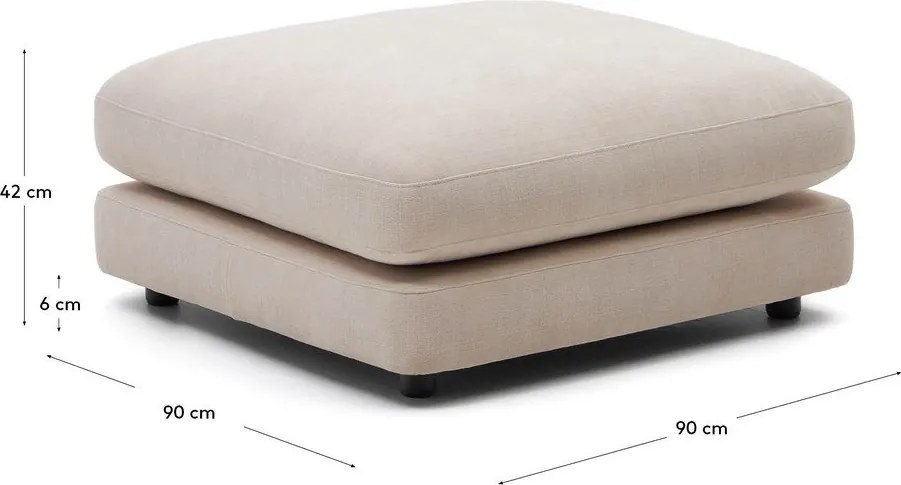 Bézs zsenília lábtartó Gala – Kave Home