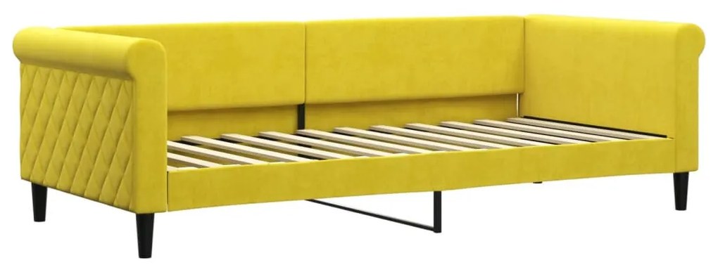 sárga kihúzható szövet heverő 90 x 200 cm