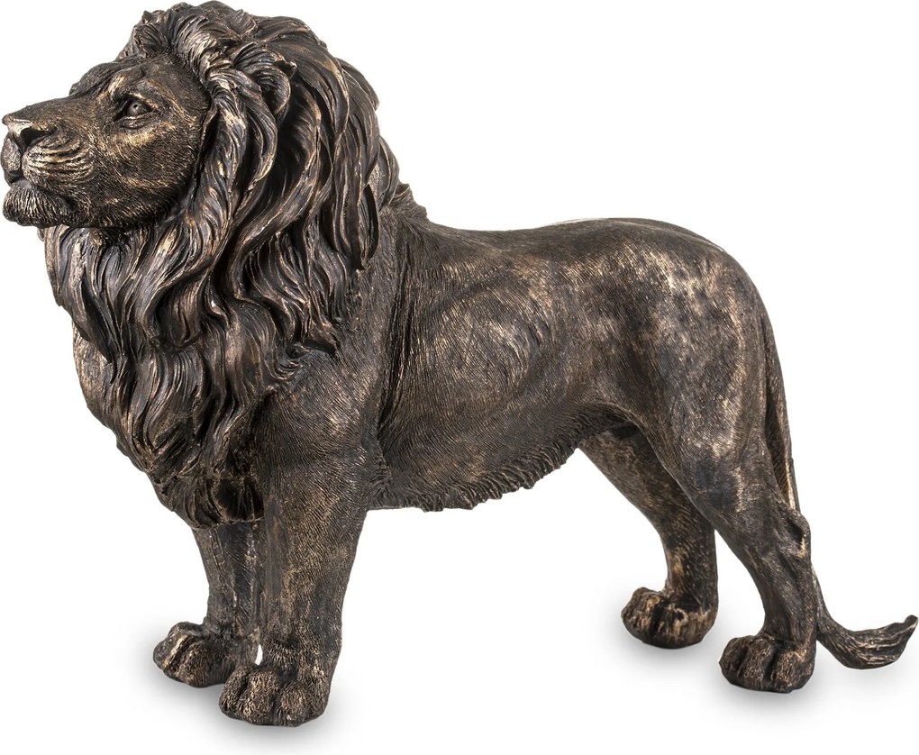 Figura figura nagy oroszlán dekoráció arany-bronz retro stilizált ajándék