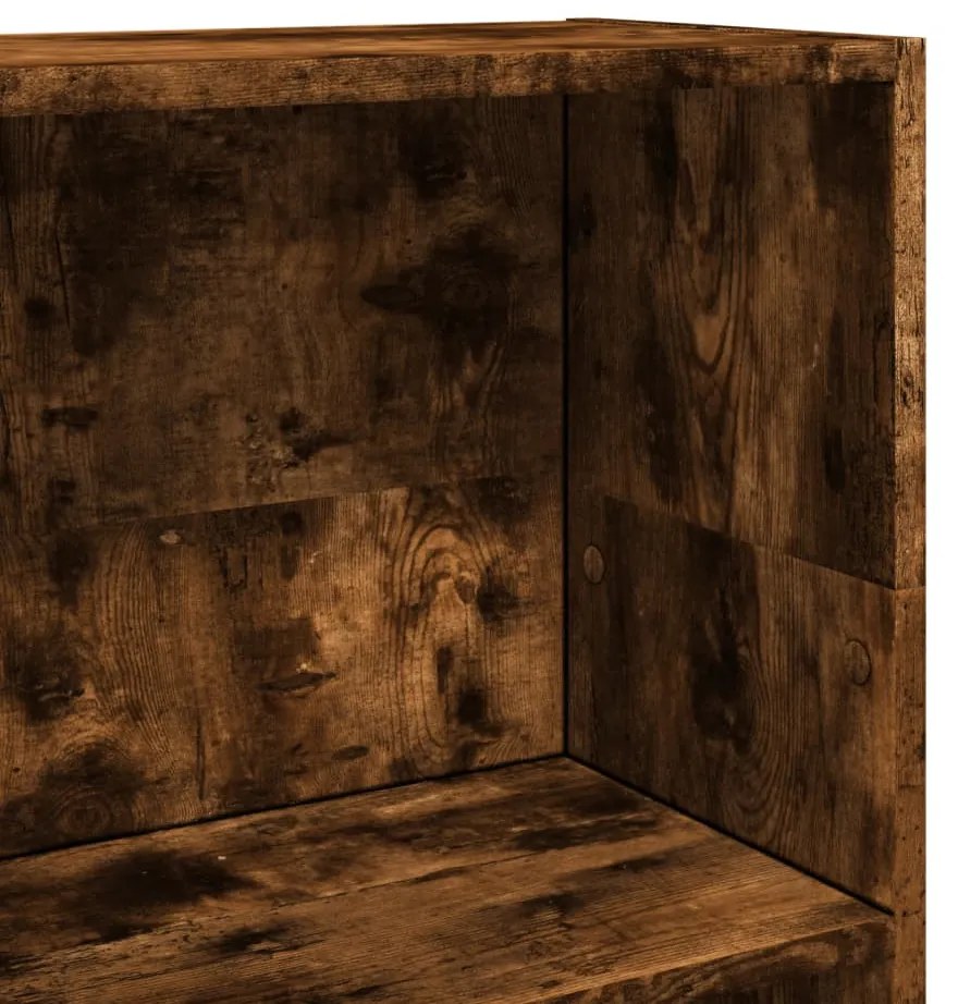 füstös tölgy színű szerelt fa könyvszekrény 40 x 24 x 109 cm