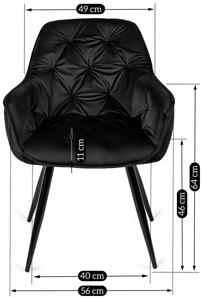 Fekete Bársony Étkezőszék. POLA