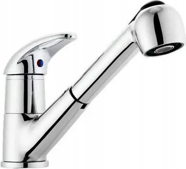 Kasiopea konyhai csaptelep kihúzható zuhanyfejjel, króm