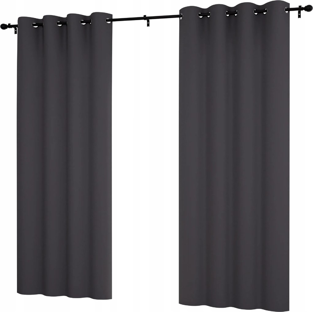 Kész függöny, sima, 145x180 cm, karikás, matt függöny, kör alakú