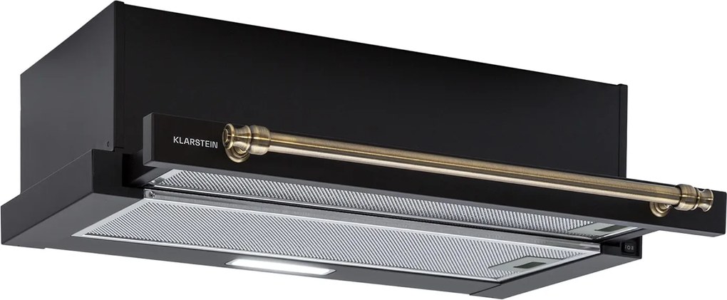 Klarstein Vilhelmine 60 Retro, laposképernyős páraelszívó, B energiahatékonysági osztály, fúvott levegő áramlás: 332 m³/ó bővítési lehetőséggel