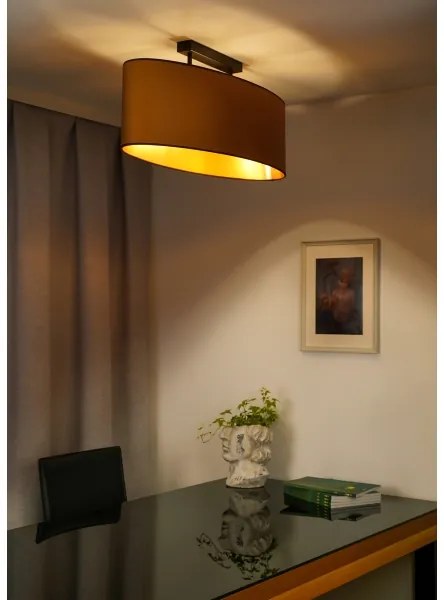 Duolla - Felületre szerelhető csillár OVAL VEGAN 2xE27/15W/230V barna