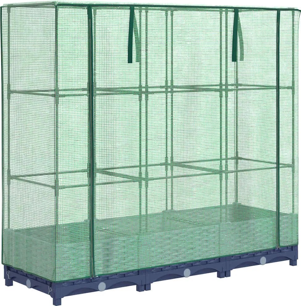 vidaXL rattan hatású magaságyás üvegháztakaróval 120 x 40 x 123 cm
