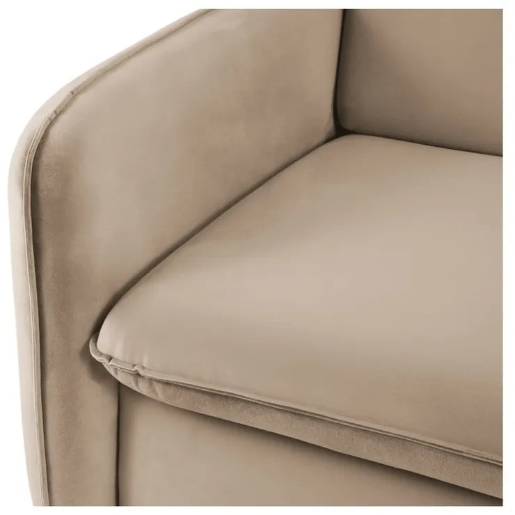 Bézs bársony kinyitható kanapé 194 cm Vienna – Cosmopolitan Design