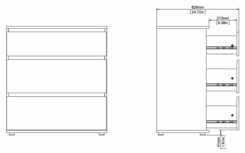 Fehér alacsony komód 77x84 cm Nova – Tvilum