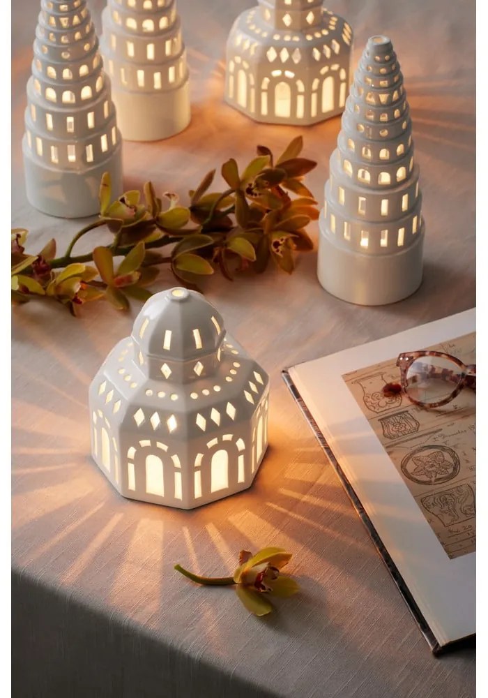 Lighthouse fehér karácsonyi kerámia gyertyatartó, ø 12 cm - Kähler Design