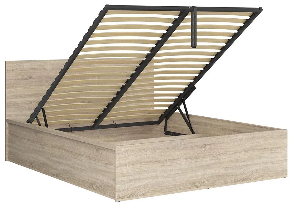 Franciaágy 160 cm Tetrix 11 (szonoma tölgy) (ágyráccsal) (tárolóhellyel). 1098492