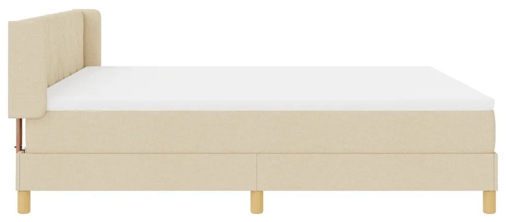 Boxspring ágy matraccal krém szövetben, 180x200 cm