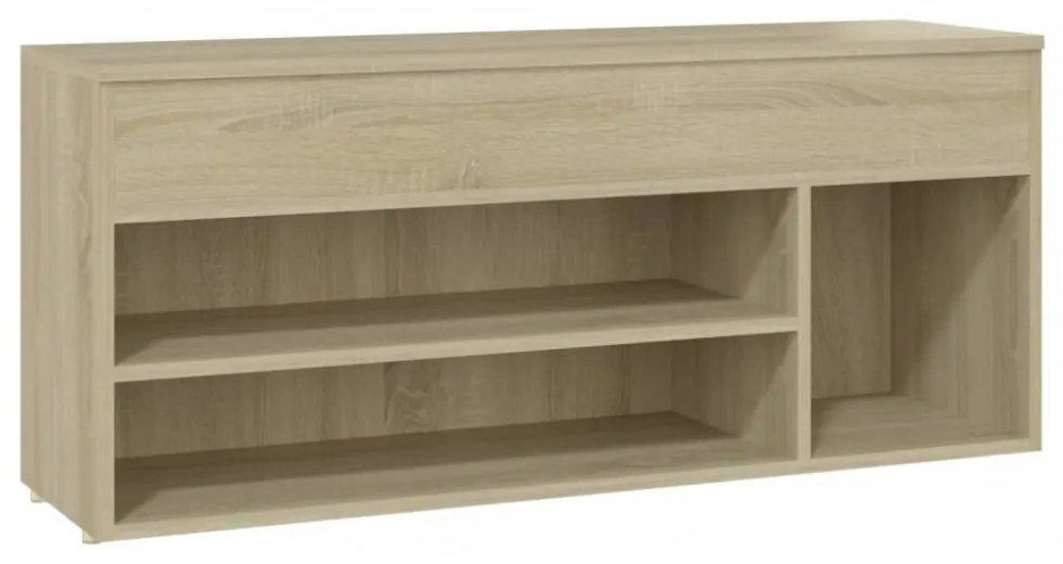 sonoma tölgy színű szerelt fa cipőtároló pad 105 x 30 x 45 cm
