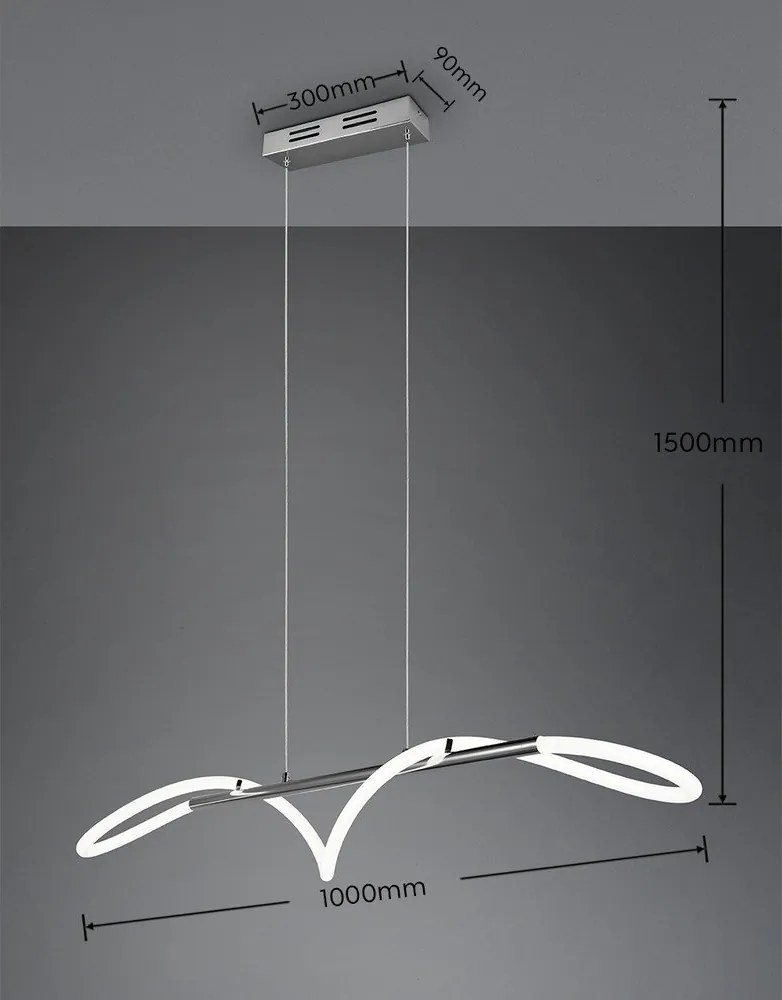 Ezüstszínű fém LED dimmelhető függőlámpa Argos – Reality