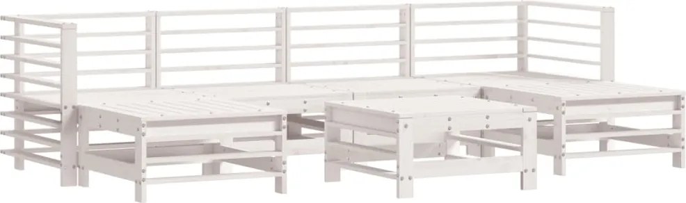 vidaXL 7 részes fehér tömör fenyőfa kerti ülőgarnitúra