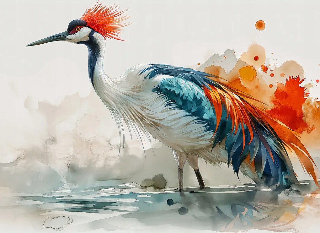 Poszter 55x40cm Daru az akvarellben