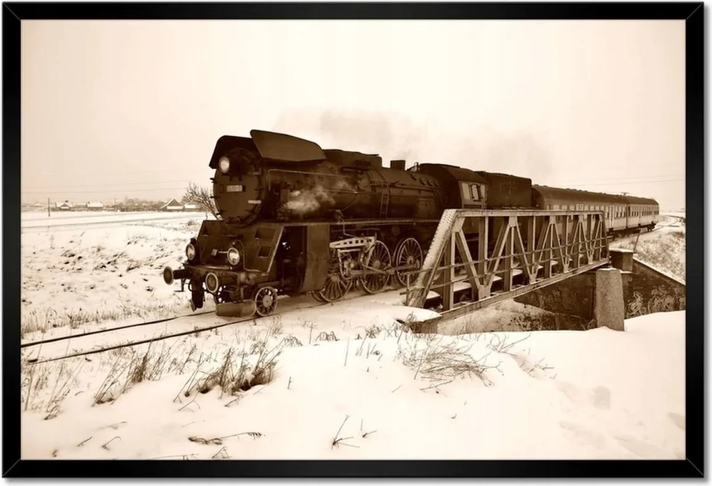 Poszterek keretben 60x40 Gőzmozdony Ol 49-59 Wolsztyn