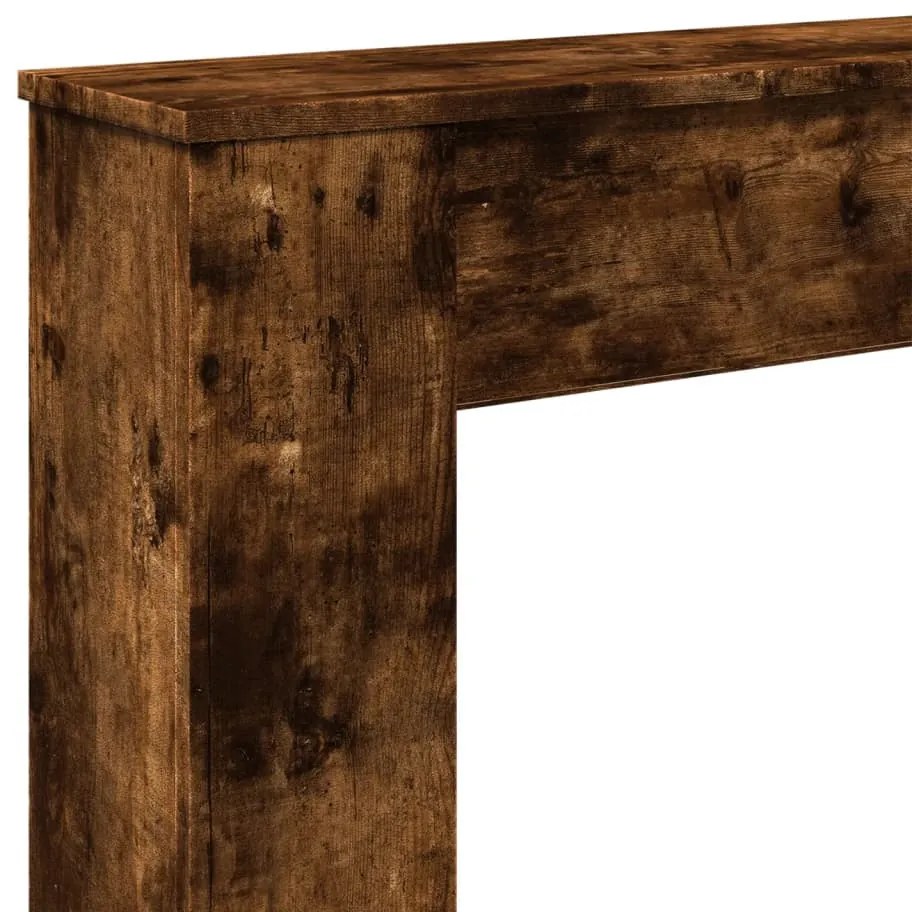 füstös tölgy színű szerelt fa kandallóburkolat 100x20x100 cm