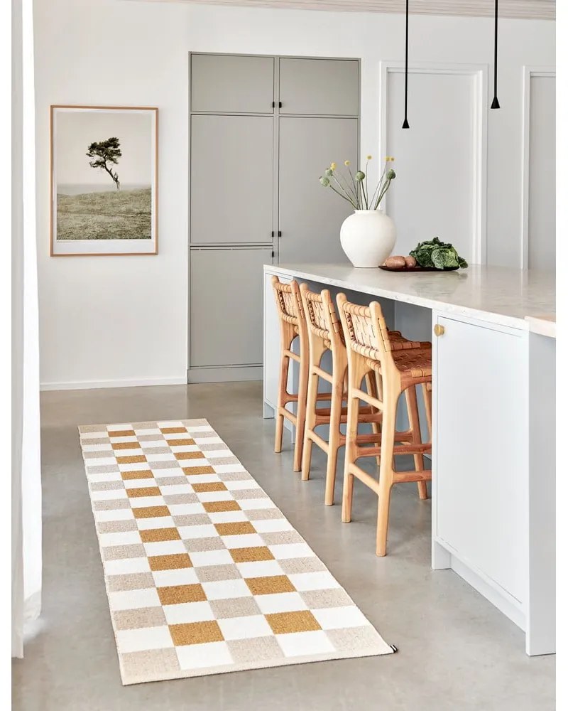 Okkersárga-bézs kültéri-beltéri futószőnyeg 70x300 cm Pix Vanilla Ochre – Pappelina